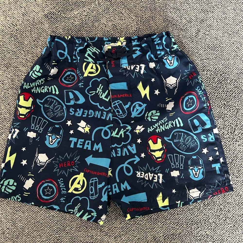 Kids Marvel jumping bean swim shorts. Size 4T